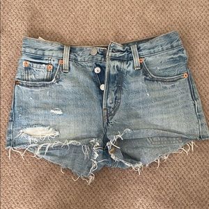 Levi’s 501 high waisted jean shorts